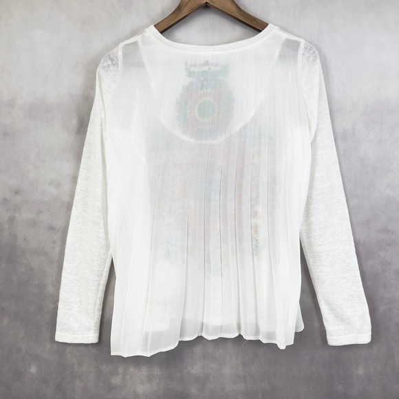 Desigual Womens Top Small Long Sleeve Boho Festival Mandala Sheer Back Artsy‎ - Picture 5 of 14